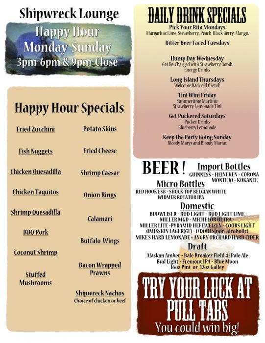 Lounge Menu SeaGalley